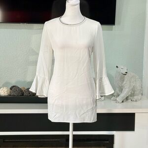 ZARA White Flared Sleeve Blouse